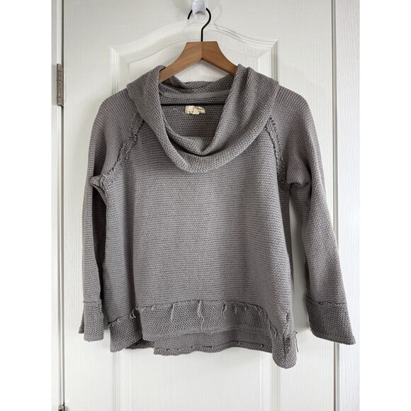 Lucky Brand Women's Cowl Neck Pullover Knit Top Gray Textured Size M Medium - Picture 1 of 9